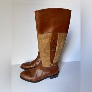 Women’s Johnston & Murphy Tall Riding Brown Leather Calf Skin Boots Size 10
